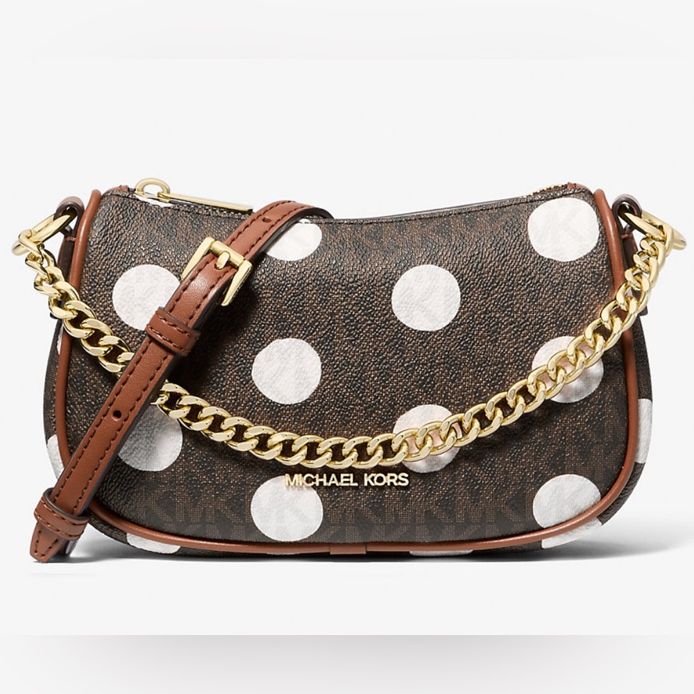Michael Kors Carmela Small Polka Dot and Signature Logo Pochette